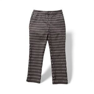 BODEN ABSTRACT PAISLEY PRINT ZIPPER POCKETS STRAIGHT LEG TROUSER CROPPED 10P